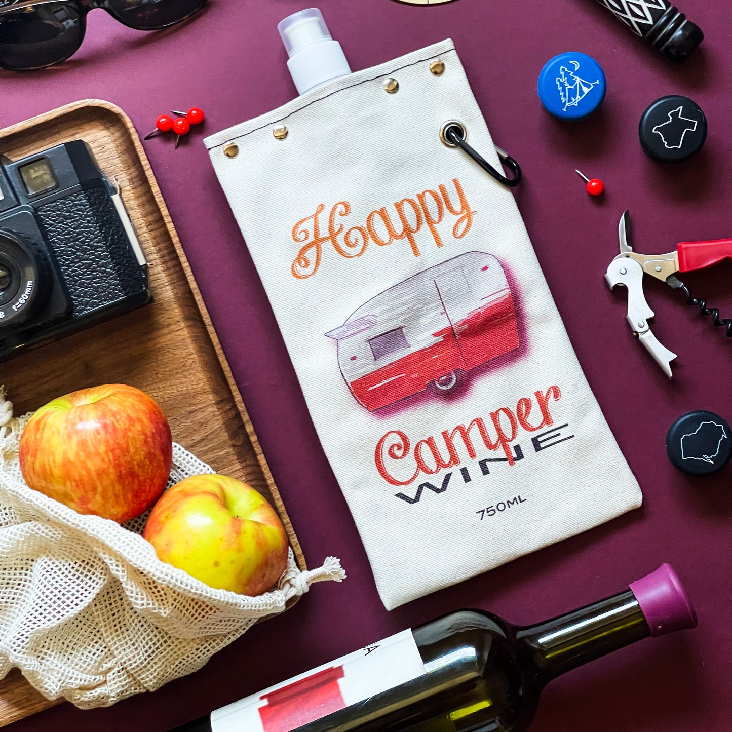 Happy Camper - Canvas Canteen 750ml