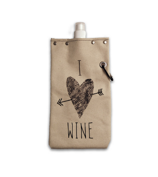 I Heart Wine - Canvas Canteen 750ml